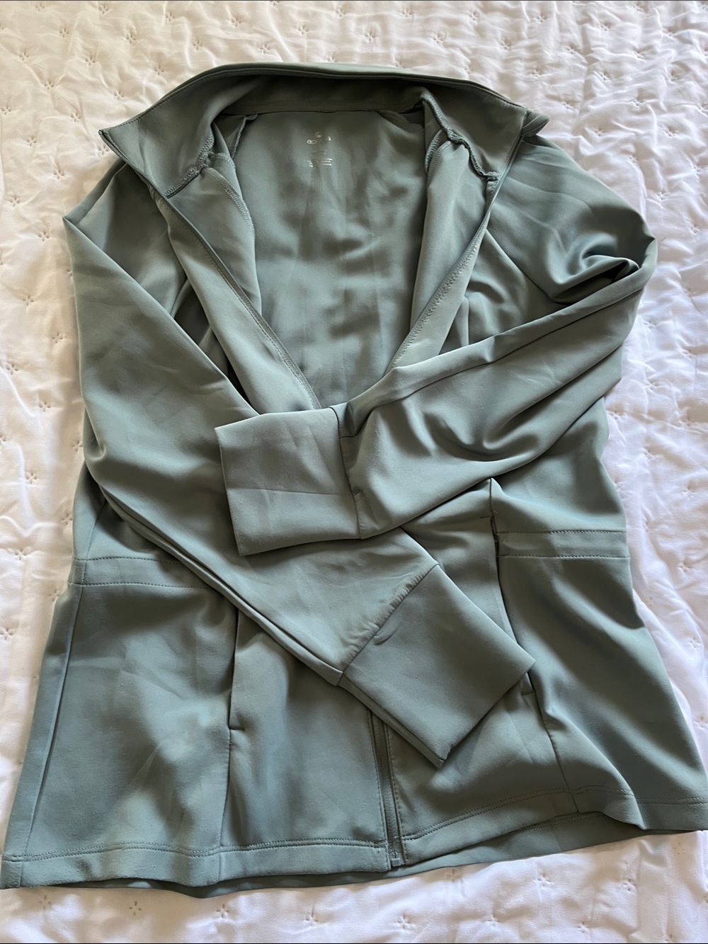 Light Sage Green Zip-Up Jacket